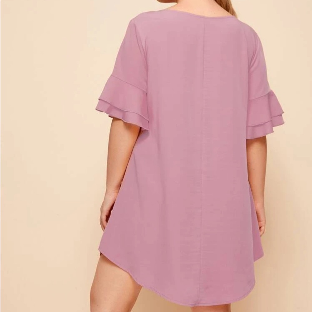 PLUS flutter short sleeve dress ruffle tiered - Picture 6 of 6